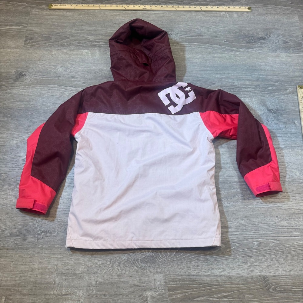 DC Shoes Girls Ski Snowboard Jacket Burgundy Pink‎ White y2k DC Logo Size L